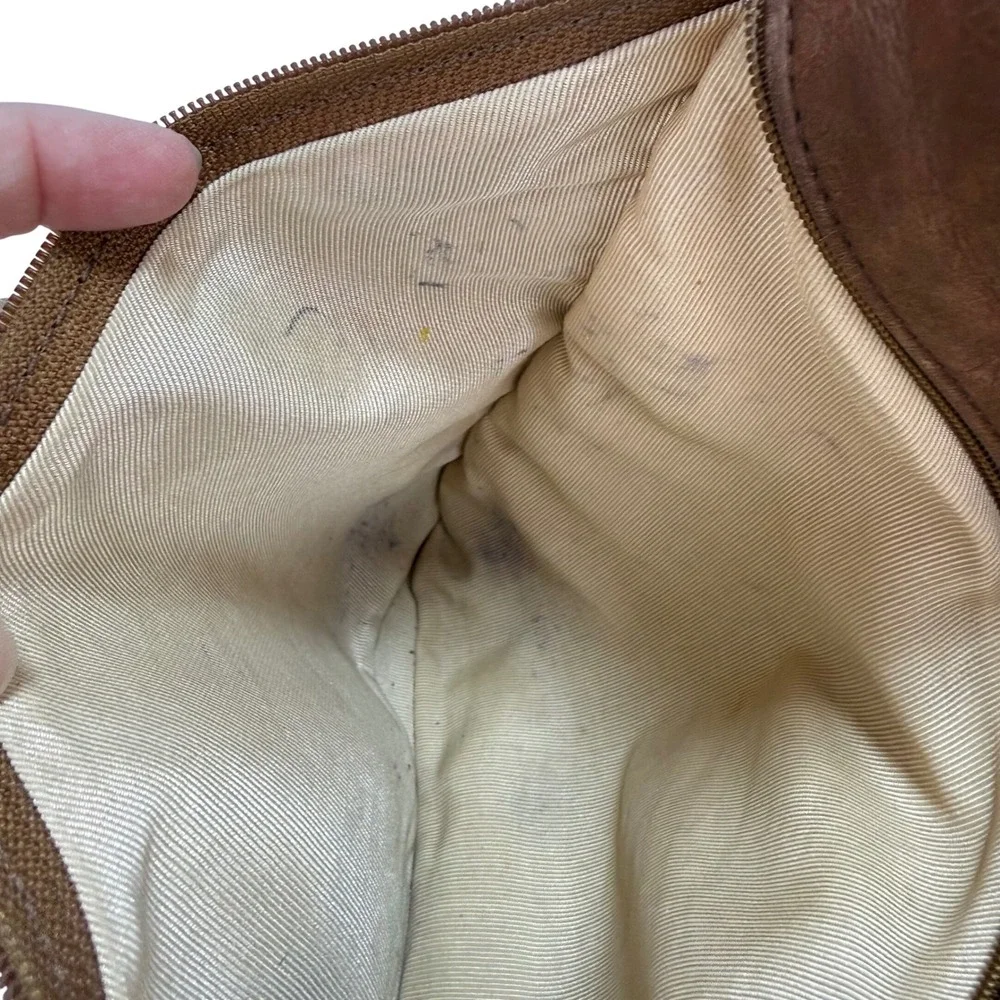 Sven Berkeley USA Leather Shoulder Bag Medium‎ Brown Asymmetrical Pockets Hobo